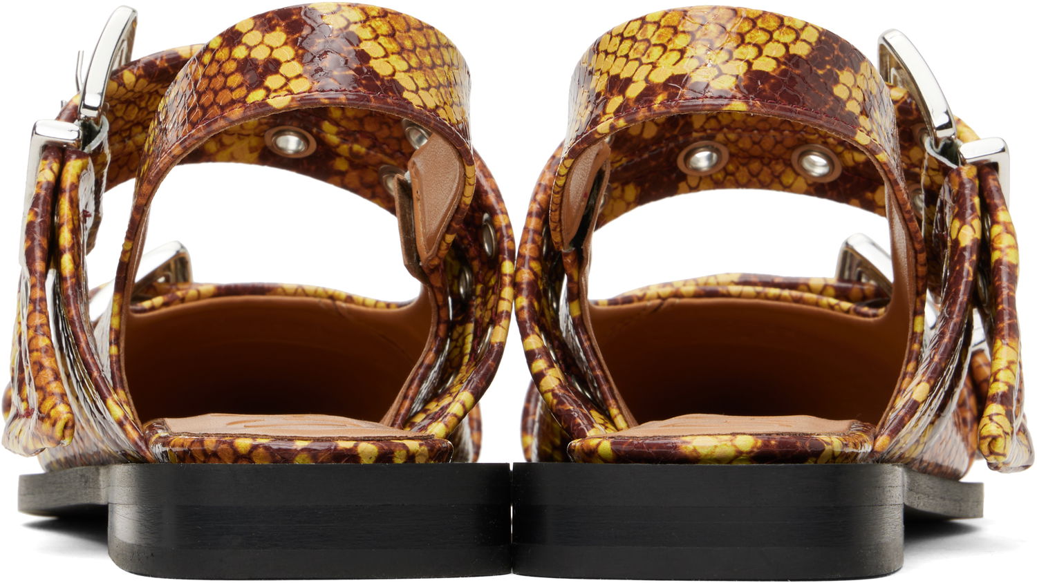 Šaty GANNI GANNI Feminine Buckle Flats Žltá | S2940, 1