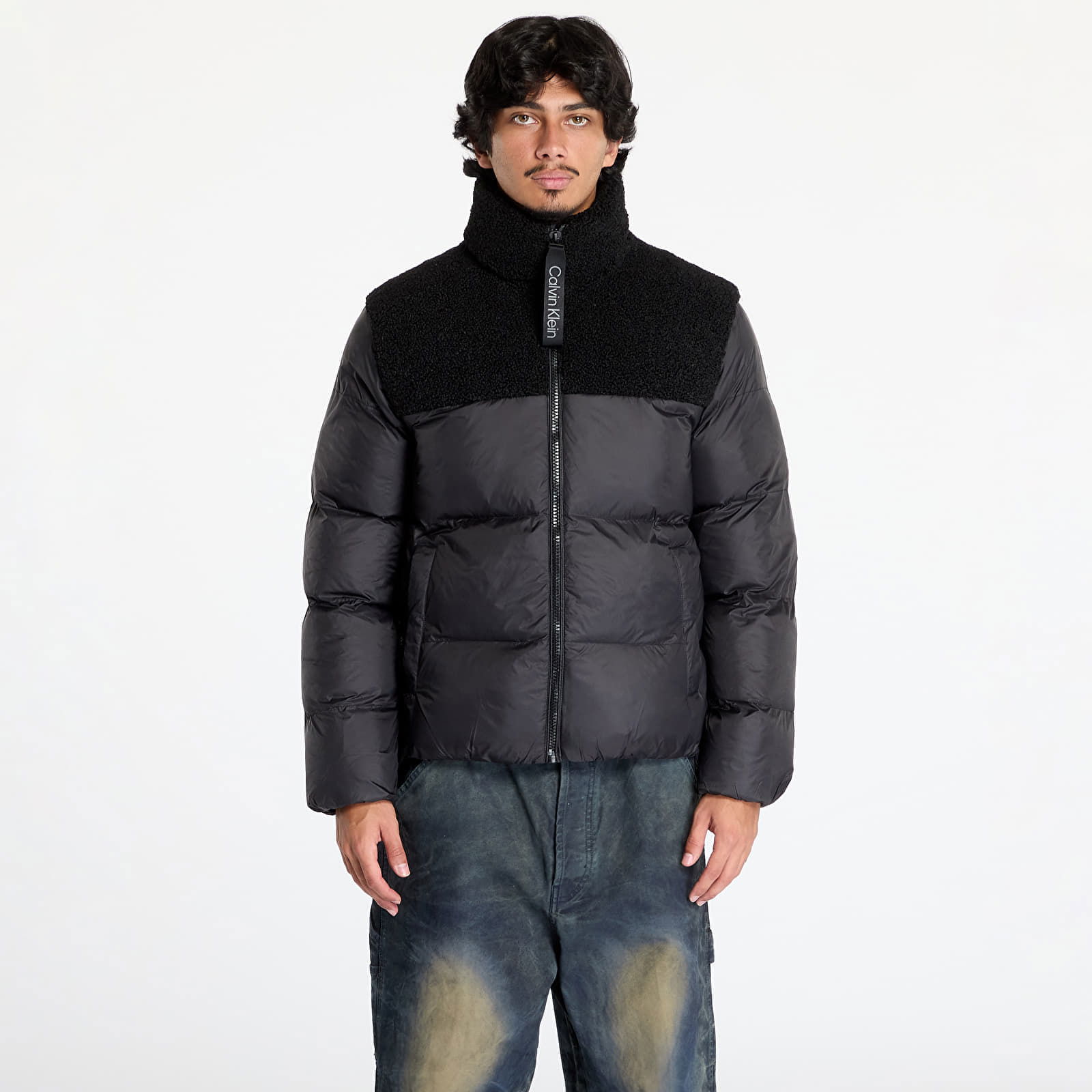 Sherpa Puffer Jacket Black