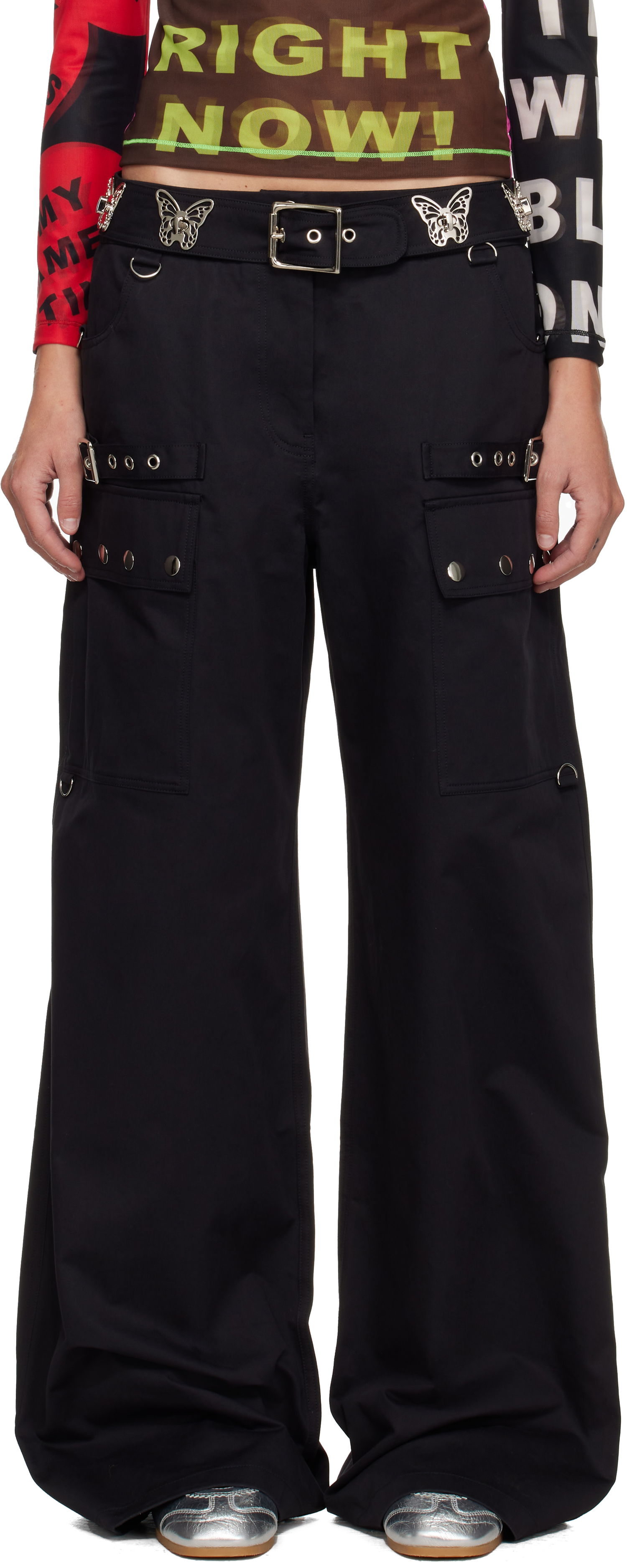 Cargo nohavice Chopova Lowena Thunderhull Wide-Leg Cargo Trousers Čierna | 4058, 0