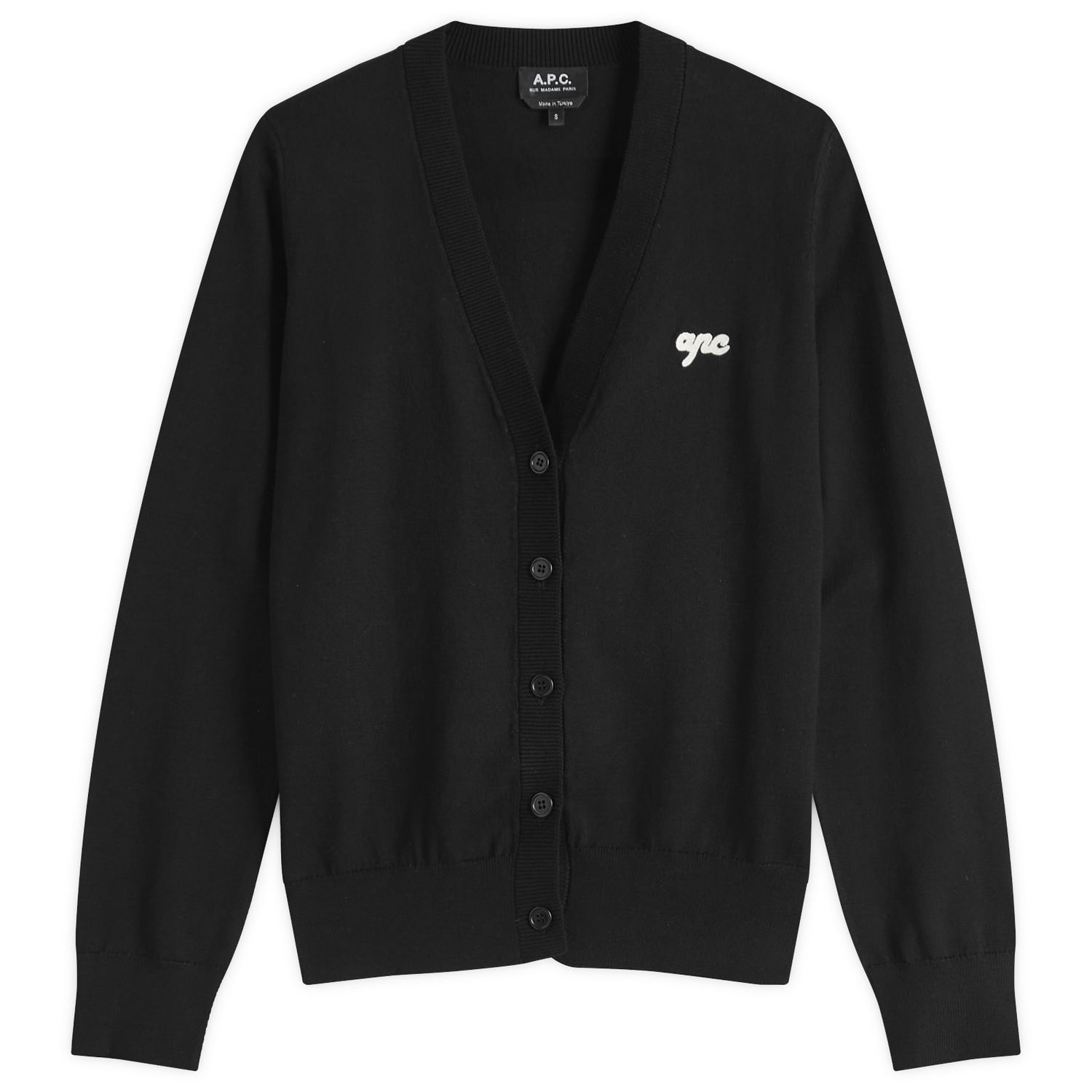Sveter A.P.C. Women's Berangere Logo Knit Cardigan, Size Small Čierna | COGDK-F22318-LZZ, 1