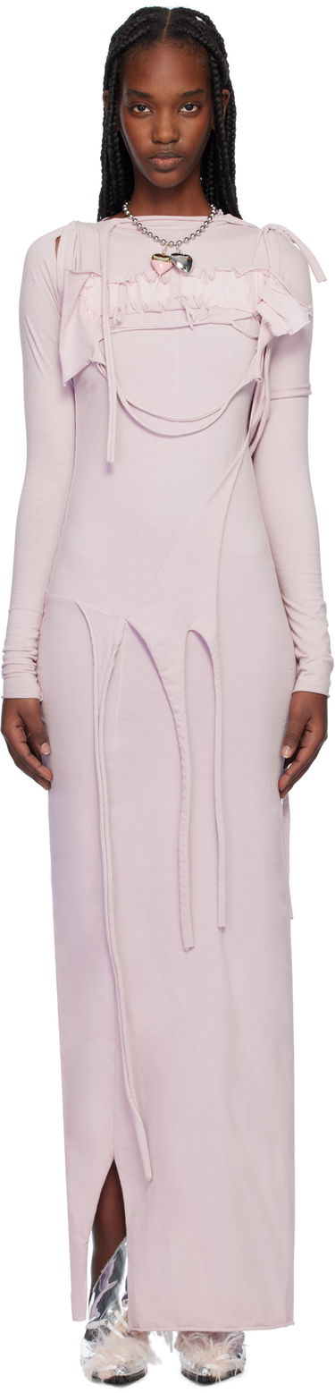 Šaty Ottolinger Ottolinger Distressed Longsleeve Maxi Dress Ružová | 2204030114, 0