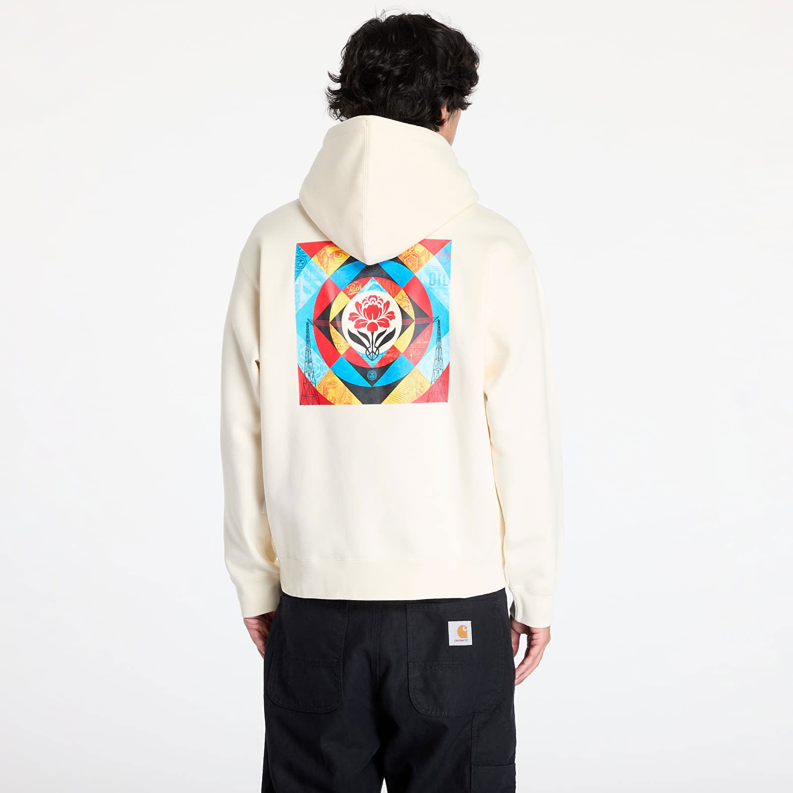 Sweatshirt Geometric Power Canvas Hoodie Unbleached L