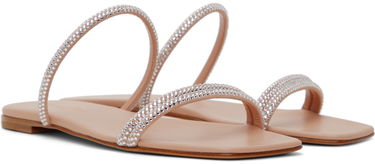 Tenisky a topánky Gianvito Rossi Cannes 05 Crystal Embellished Flat Sandals Béžová | G16120.05CUO.XCN, 3