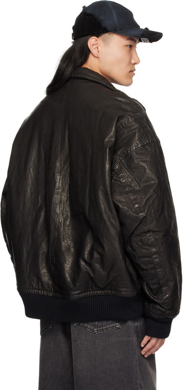 Bomber bunda Maison MIHARA YASUHIRO Backlash Smooth Big Zip Leather Jacket Čierna | C13BL003, 2
