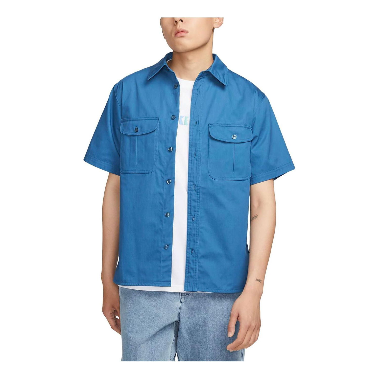 Košeľa Nike SB Tanglin Short-Sleeved Button-Down Shirt Modrá | FQ0400-457, 0