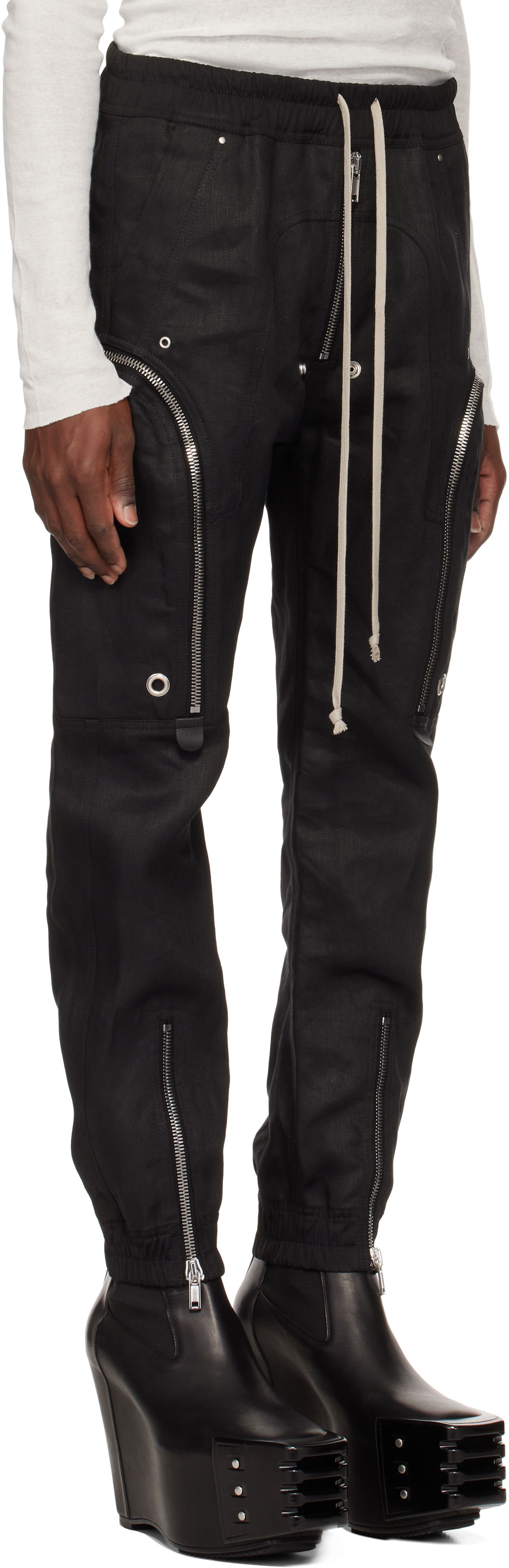 Cargo nohavice Rick Owens Rick Owens Hollywood Bauhaus Cargo Pants Čierna | RU01E5377 TWL, 1