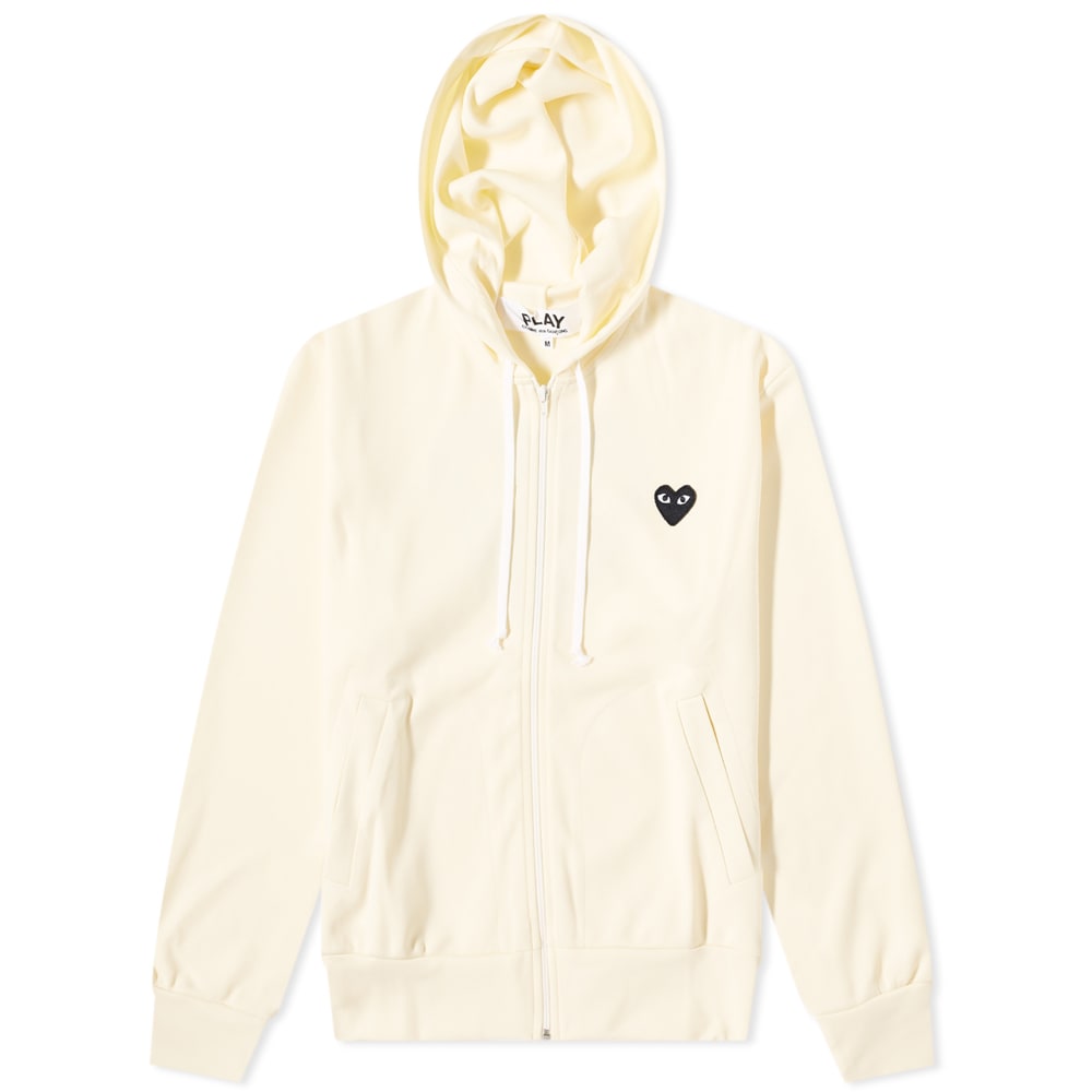 Mikina Comme des Garçons Play Black Heart Back Print Zip Hoodie Béžová | P1T254-3, 0