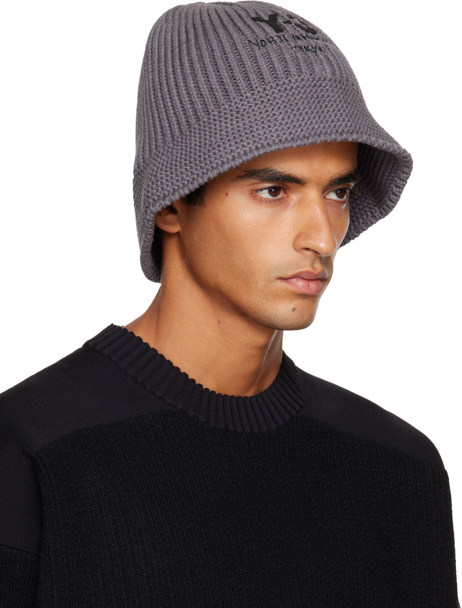 Klobúk Y-3 Y-3 Heritage Knit Bucket Hat Šedá | KC0436, 1
