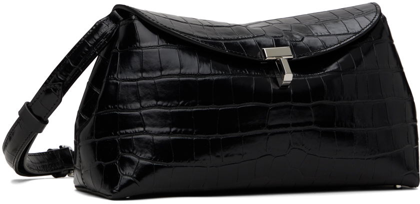 Taška cez rameno TOTEME TOTEME T-Lock Croc-Embossed Clutch Čierna | 243-WAL944-LE0076, 1
