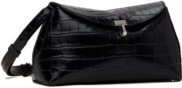 Taška cez rameno TOTEME TOTEME T-Lock Croc-Embossed Clutch Čierna | 243-WAL944-LE0076, 1