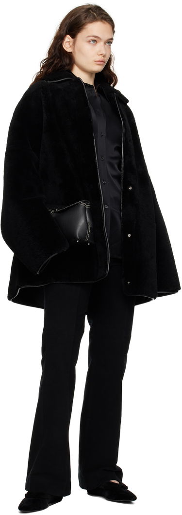 Kabáty TOTEME TOTEME Teddy Overshirt Shearling Jacket Čierna | 244-WRO0135-LE0080, 3