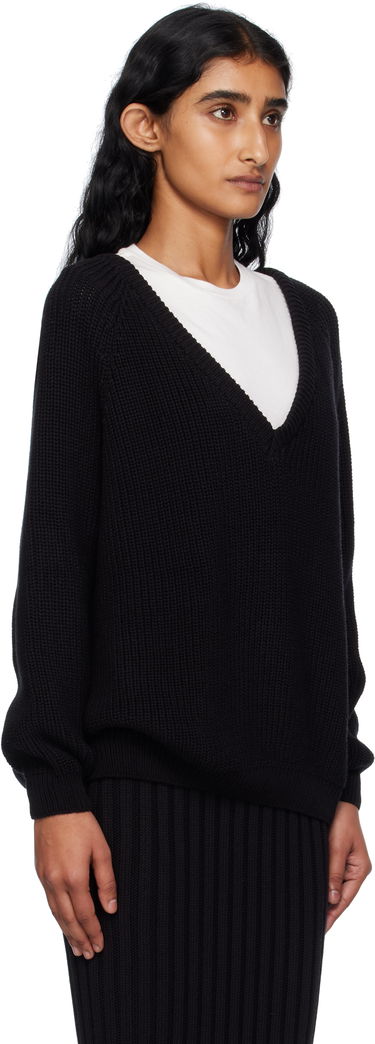 Sveter Baserange Baserange Danube V-Neck Sweater Čierna | PUDVN-OC-AU25, 1