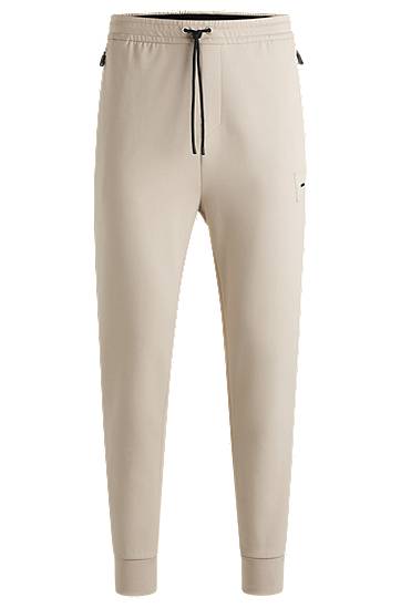 Tepláky BOSS Stretch Cotton-Blend Tracksuit Bottoms Béžová | 50537198, 0