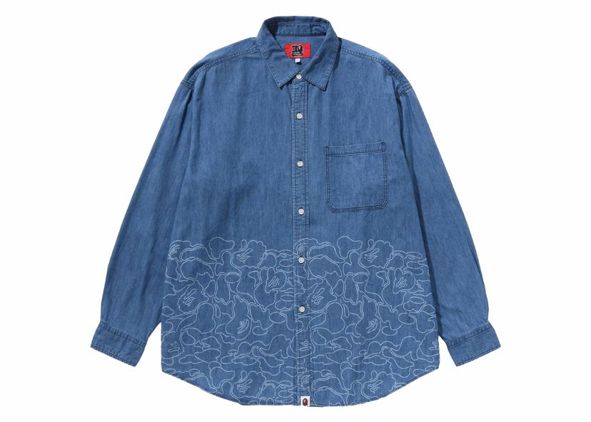 Košeľa BAPE BAPE 30th Anniversary Denim Shirt Light Indigo Modrá | 1J70-131-001