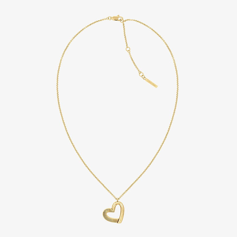 Náhrdelník CALVIN KLEIN Ribbed Heart Pendant Necklace Žltá | 35000385