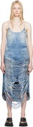 Diesel De-Dra-Fsg Frayed Denim Midi Dress