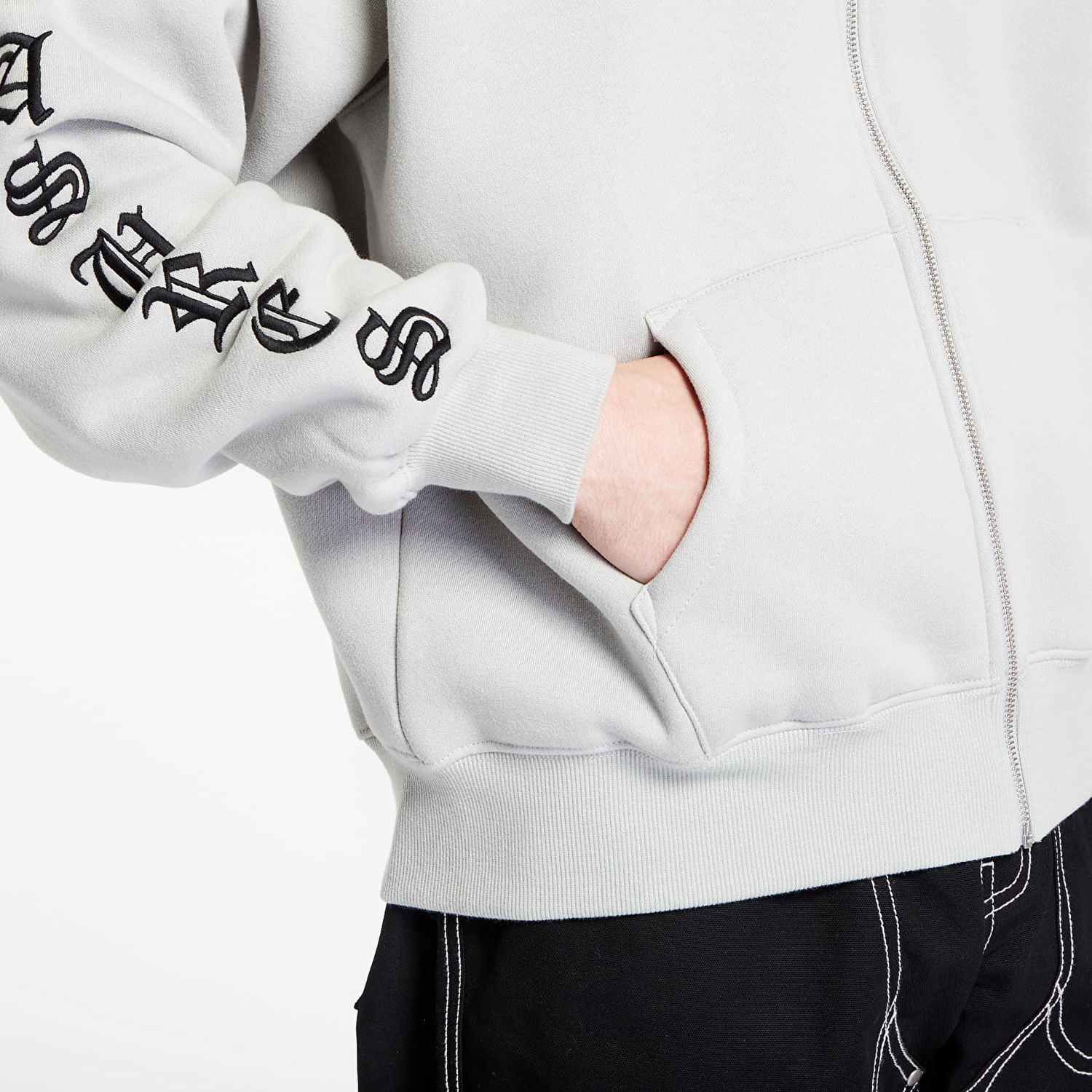 Mikina Pleasures Zip Up Hoodie Biela | P23W038 GREY, 1