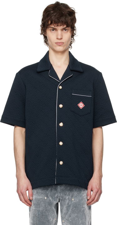 Košeľa Casablanca Casablanca Jacquard Monogram Shirt Navy | MPS25-SH-142-01, 0