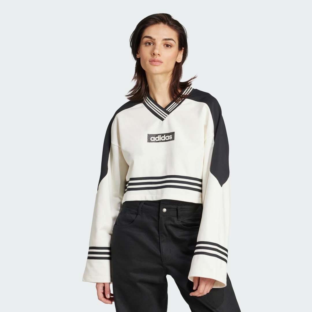 Mikina adidas Performance Blocking Crewneck Sweatshirt Biela | JX7597, 0