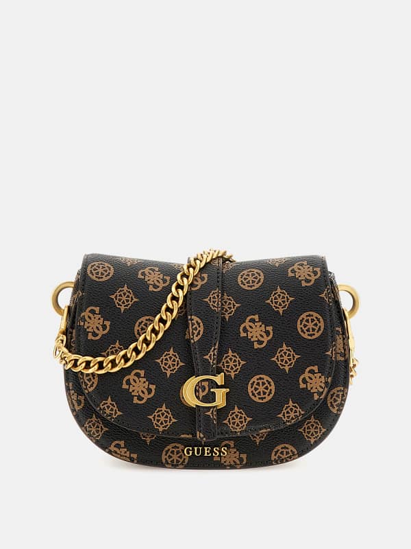 Kabelka GUESS Kuba 4G Peony Logo Mini Crossbody Hnedá | HWPA9329780