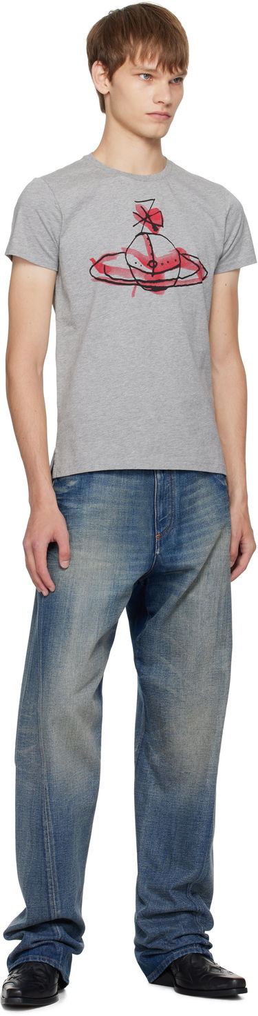 Tričko Vivienne Westwood Vivienne Westwood Drawn Orb T-Shirt Šedá | 3G01003X-J001M-, 3