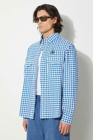 Košeľa BBC IceCream ICECREAM Relaxed Fit Longsleeve Printed Check Shirt Modrá | IC24222, 3