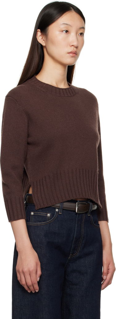 Sveter Loulou de Saison Loulou de Saison Mora LDS Cropped Cashmere Sweater Béžová | MORA LDS, 4