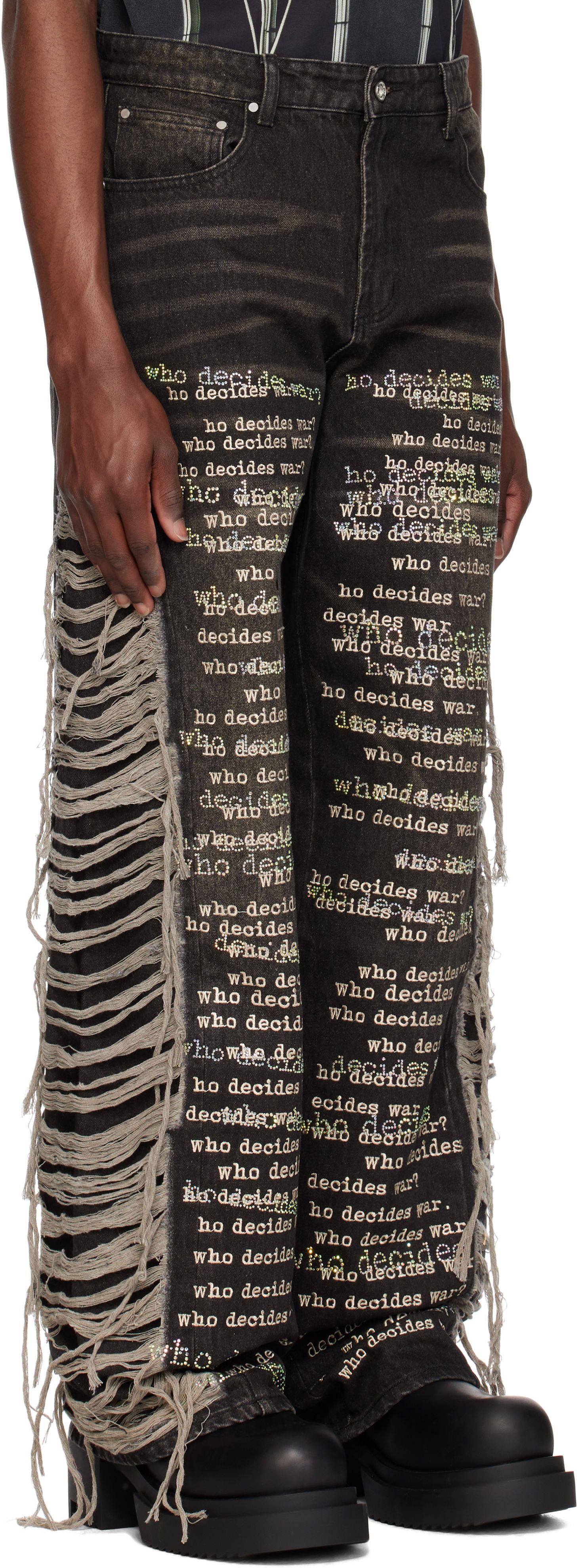 Džínsy Who Decides War Ultra Flare Scripture Jeans Čierna | 1121120017SS25, 1