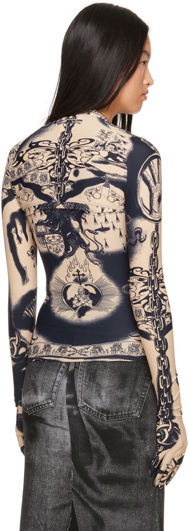 Tričko Jean Paul Gaultier Jean Paul Gaultier Graphic Print Long Sleeve Top Béžová | 23/15-F-TO115-J526-6359, 2