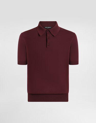 Polo tričko Dolce & Gabbana Dolce & Gabbana Short-Sleeved Cotton Polo Shirt Vínová | GXZ02TJBCFVM5039, 0