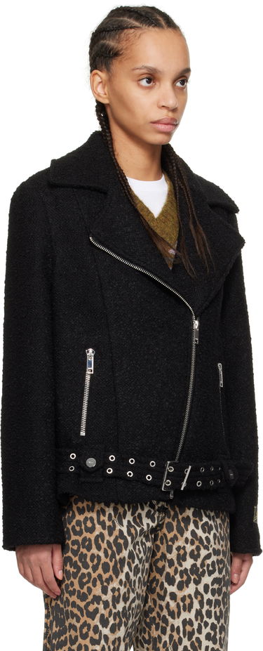 Bunda GANNI GANNI Textured Boucle Wool Jacket Čierna | W0026, 1