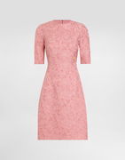 Dolce & Gabbana Floral Jacquard Fit-and-Flare Midi Dress