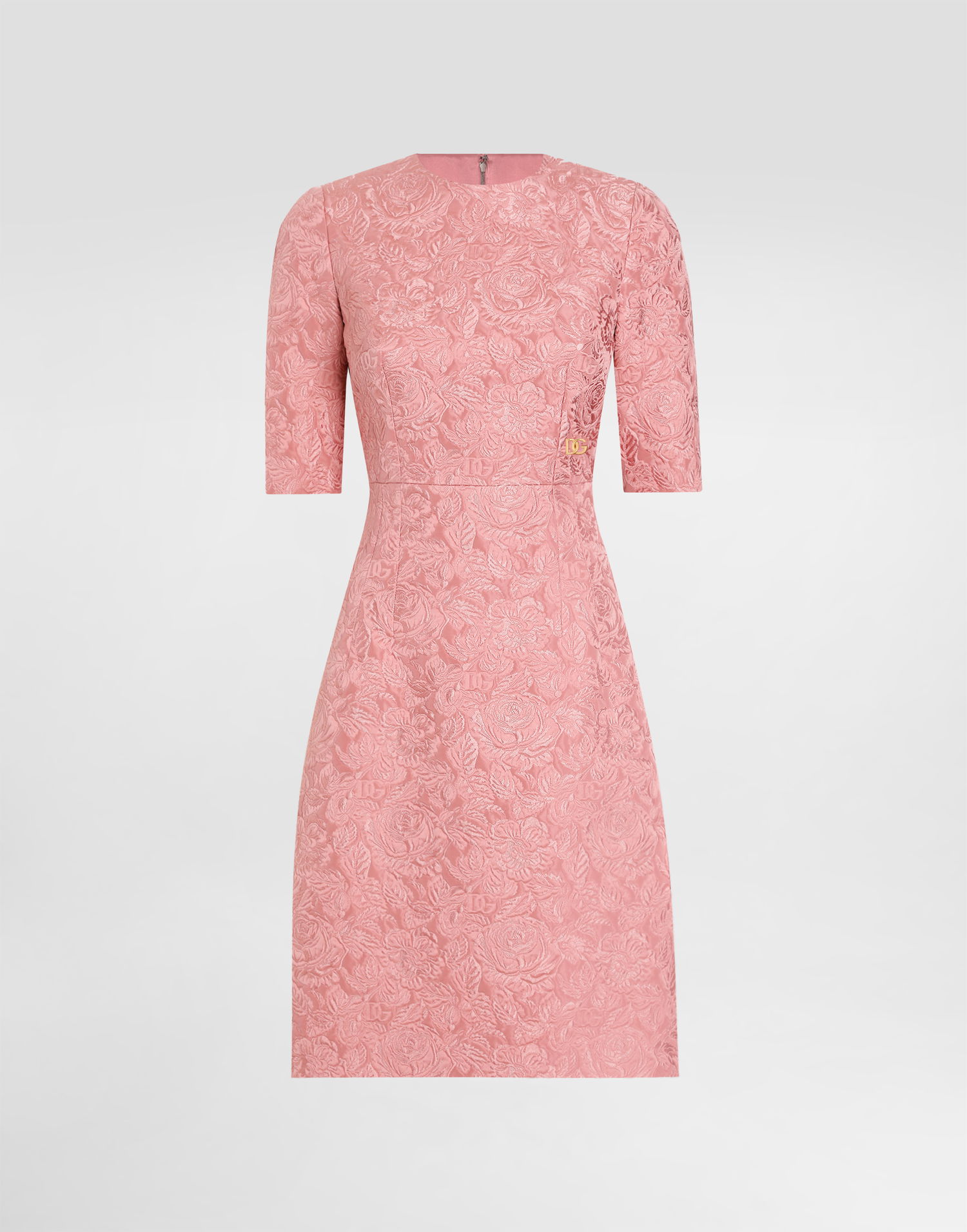 Šaty Dolce & Gabbana Dolce & Gabbana Floral Jacquard Fit-and-Flare Midi Dress Ružová | F6ARLTHJMQKF0473, 0