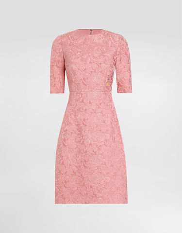 Šaty Dolce & Gabbana Dolce & Gabbana Floral Jacquard Fit-and-Flare Midi Dress Ružová | F6ARLTHJMQKF0473, 0