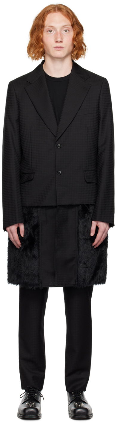 Kabáty Comme des Garçons Layered Faux-Fur Coat Čierna | PL-J029-051-1-1, 0