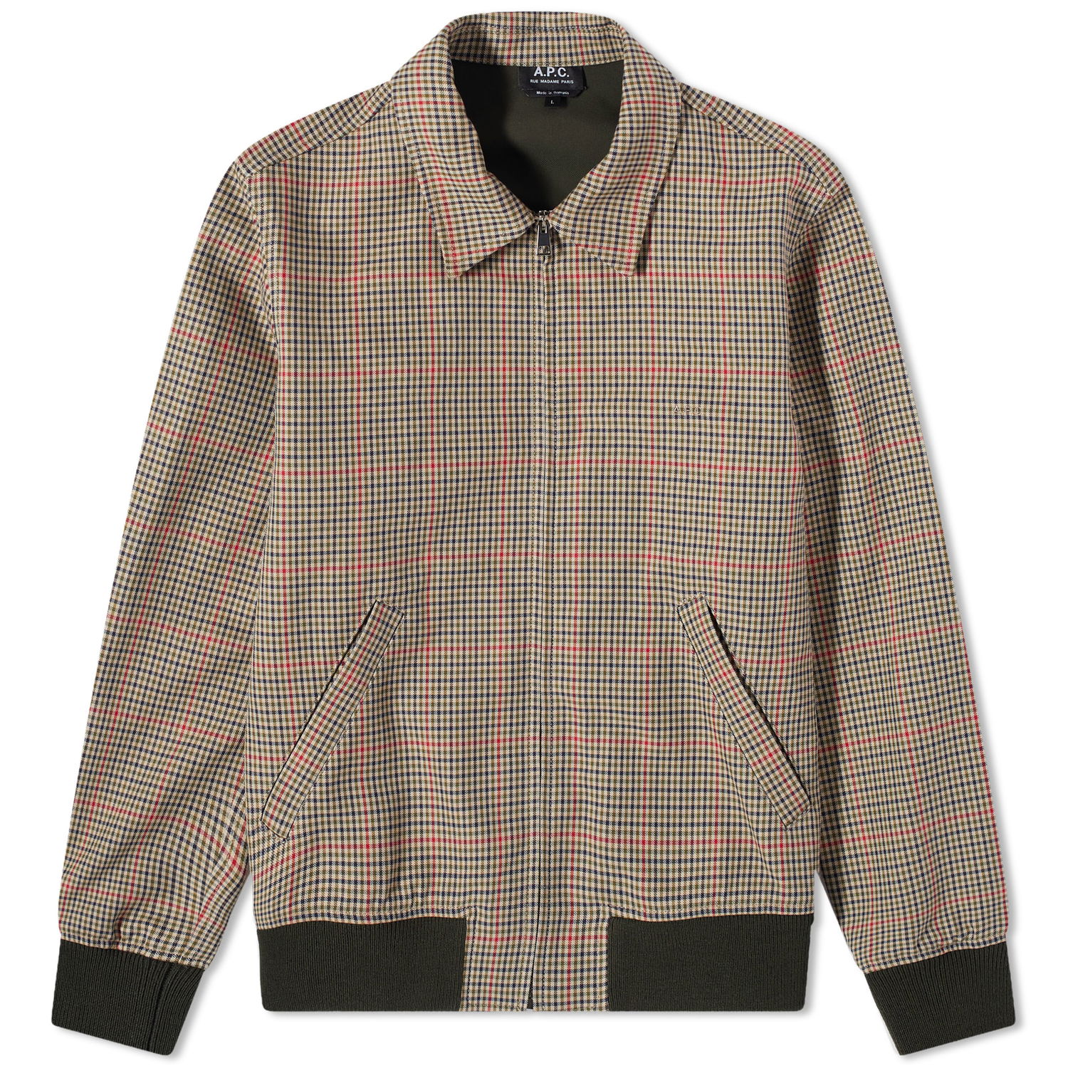 Bunda A.P.C. Sutherland Check Harrington Jacket Červená | COGEG-H02835-GAA, 0