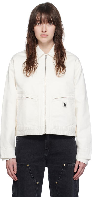 Bunda Carhartt WIP Women's Cropped Organic Cotton Zip-Up Jacket Biela | I033568 D602, 0
