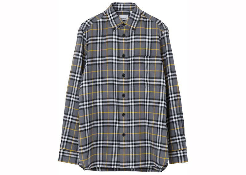 Košeľa Burberry Burberry Check-Pattern Cotton Flannel Shirt Šedá | 8064884/8004833, 0