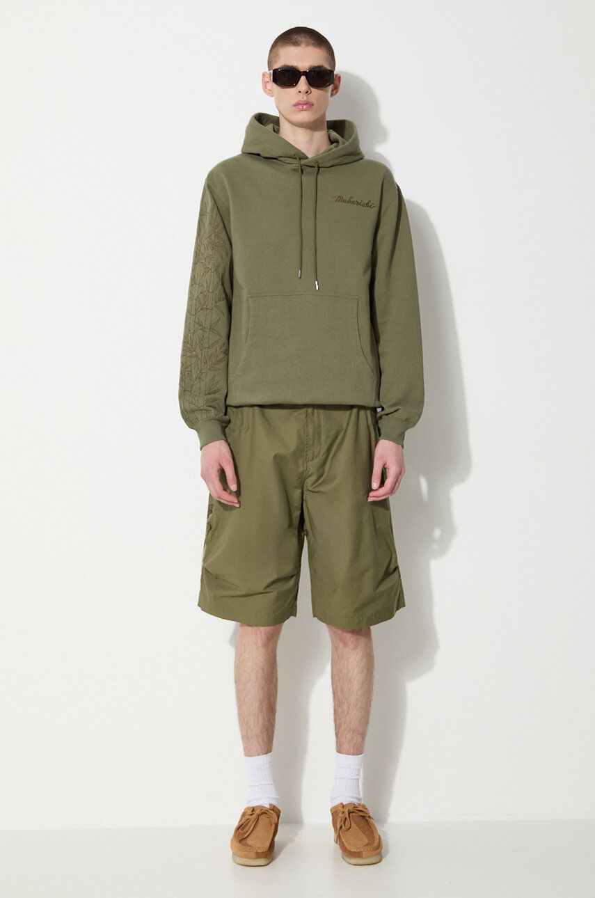 Mikina Maharishi Dragon Bamboo Embroidered Hoodie Zelené | 5075.OLIVE, 1