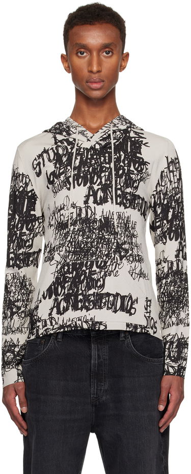 Sveter Acne Studios Acne Studios Printed Hoodie Šedá | B60336-, 0