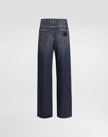 Džínsy Dolce & Gabbana Distressed wide-leg denim cotton trousers Modrá | GP18LDG8NH3S9001, 1