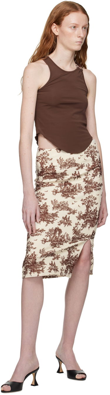 Sukňa Miaou Miaou Moni Toile Print Midi Skirt Béžová | 4005-CL-BRT, 3