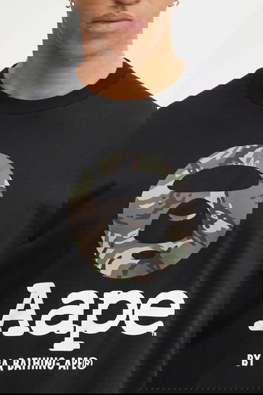 Tričko AAPE by A Bathing Ape Basic Ape Head Camo Logo T-Shirt Čierna | AAPTEM1640XXO, 3