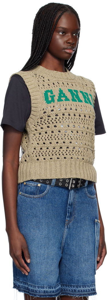 Sveter GANNI GANNI Knit Vest Béžová | K2428, 1