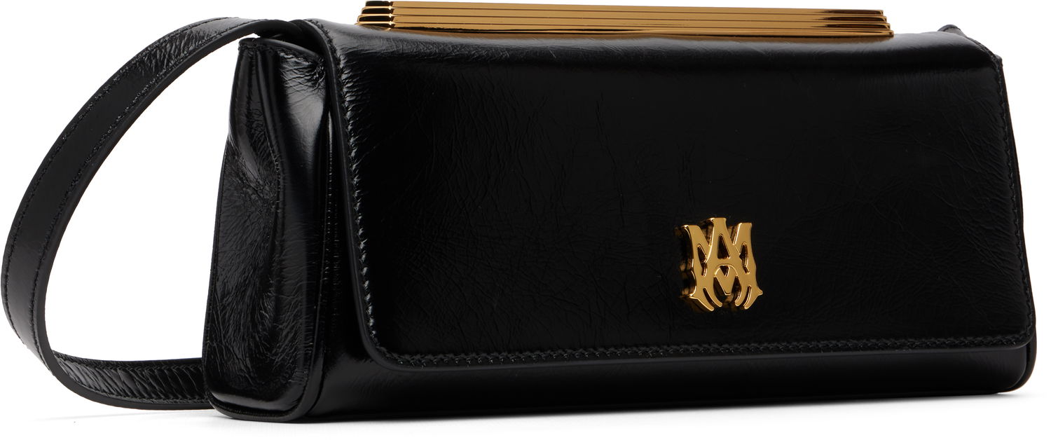 Kabelka AMIRI Leather 'MA' Gold-Tone Frame Clutch Čierna | AWBGCH1005, 1