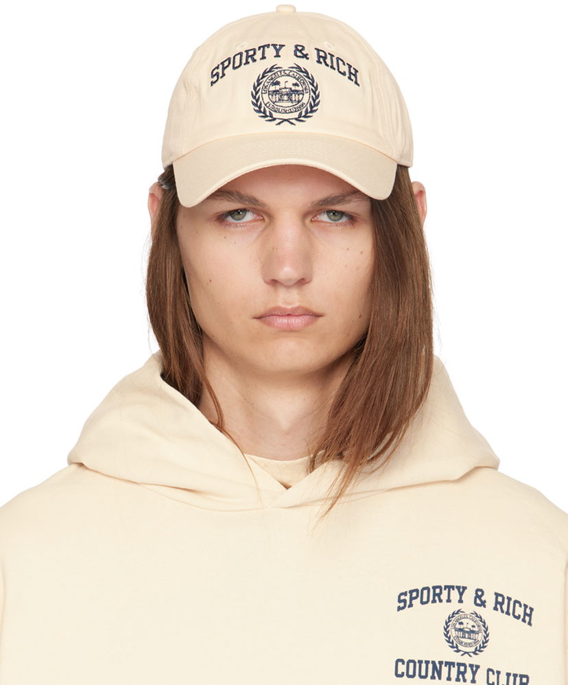 Šiltovka Sporty & Rich Off-White Varsity Crest Cap Béžová | AC039S409VC