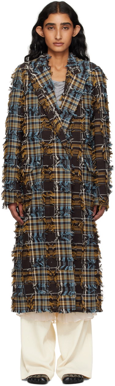 Kabáty Collina Strada Collina Strada Wolverine Plaid Frayed Coat Rôznofarebný | XX5217-B, 0