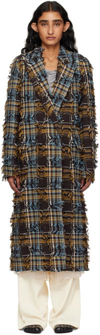 Collina Strada Wolverine Plaid Frayed Coat