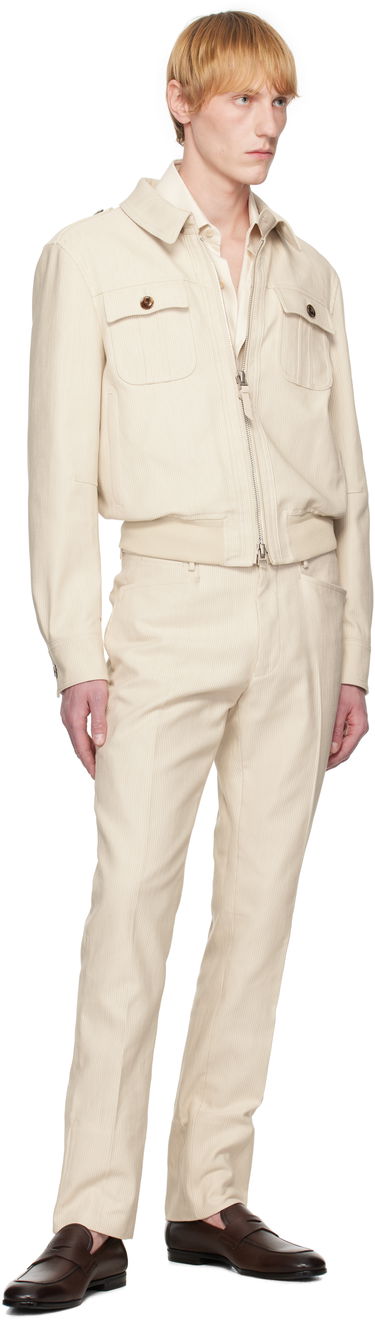 Bomber bunda Tom Ford TOM FORD Summer Corduroy Battle Jacket Béžová | OBS054-FMC210S25, 3