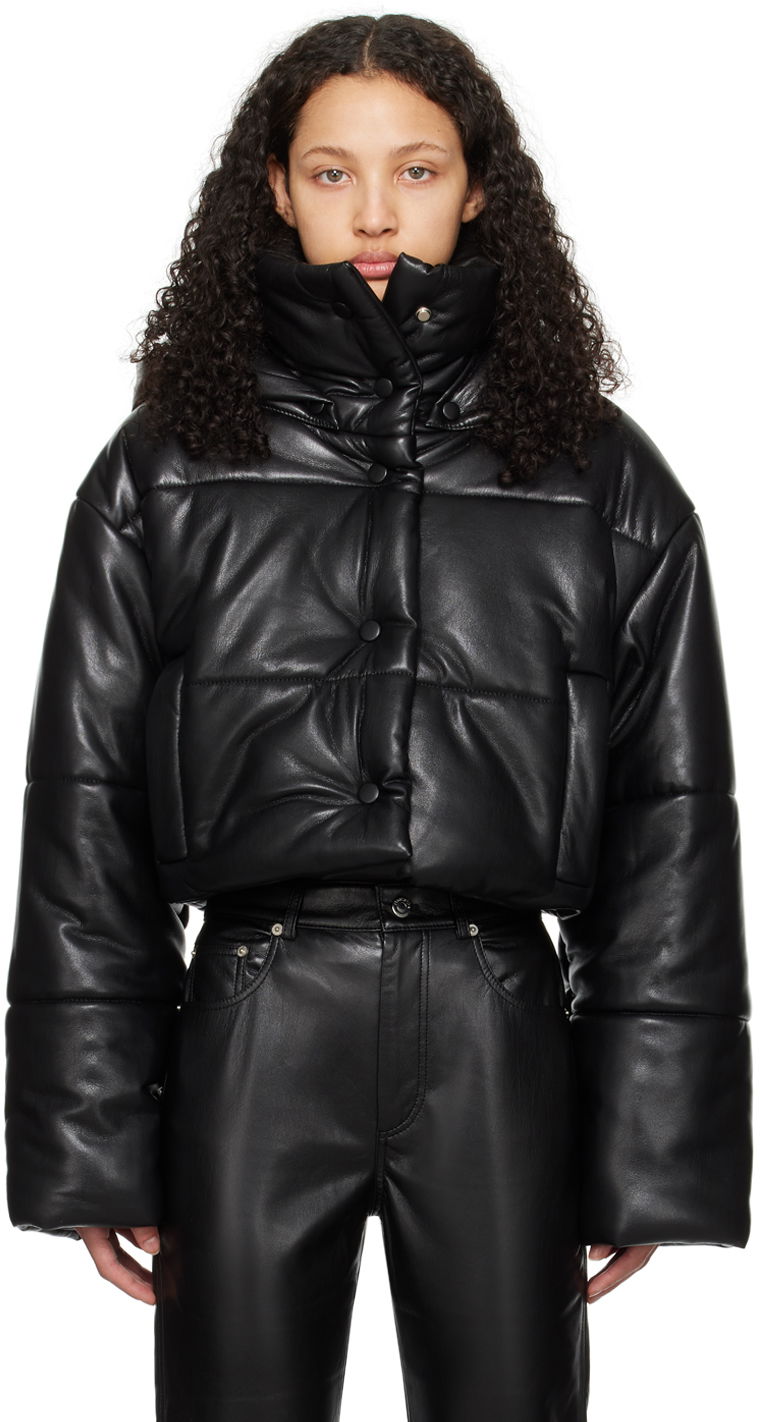 Bunda Nanushka Aveline Vegan Leather Jacket Čierna | NW23CROW01999